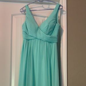 Seafoam green/teal bridesmaid dress